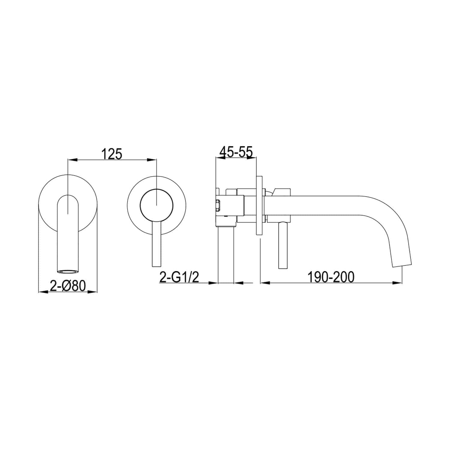 Scarab. Wall Mount Basin Mixer Knurled Handle Brushed Gold ...